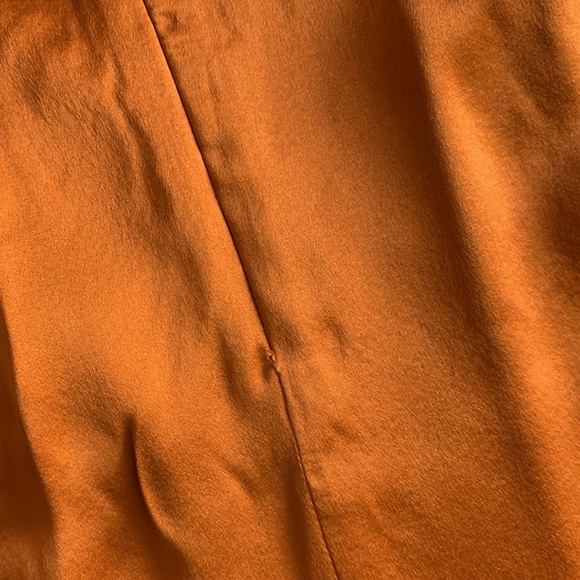 NICHOLAS ORANGE SILK MIDI SKIRT - Picture 16 of 16